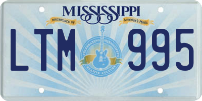 MS license plate LTM995
