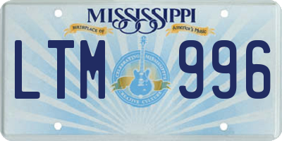 MS license plate LTM996