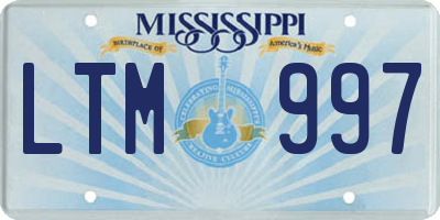 MS license plate LTM997