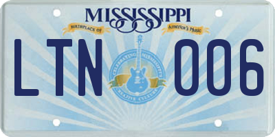 MS license plate LTN006