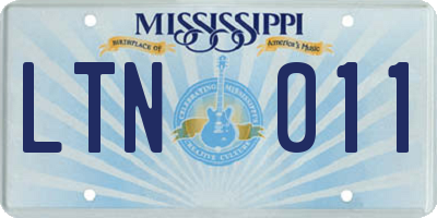 MS license plate LTN011