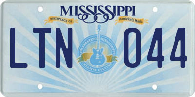 MS license plate LTN044
