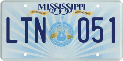 MS license plate LTN051
