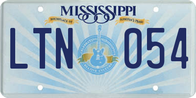 MS license plate LTN054