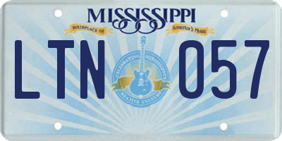 MS license plate LTN057