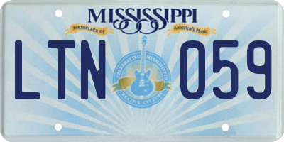 MS license plate LTN059