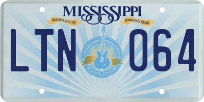 MS license plate LTN064