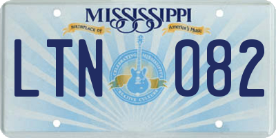 MS license plate LTN082