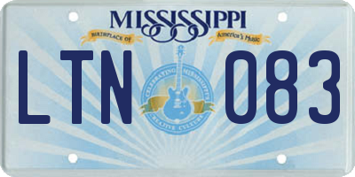 MS license plate LTN083