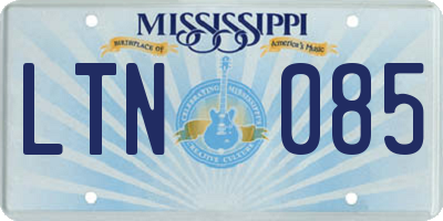 MS license plate LTN085