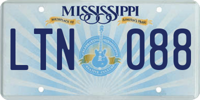 MS license plate LTN088
