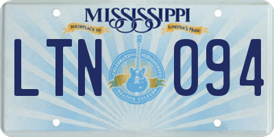 MS license plate LTN094
