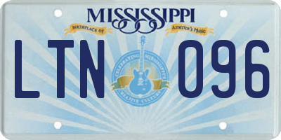 MS license plate LTN096