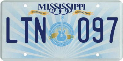 MS license plate LTN097