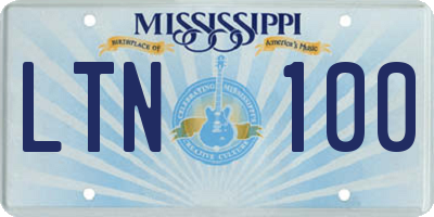 MS license plate LTN100