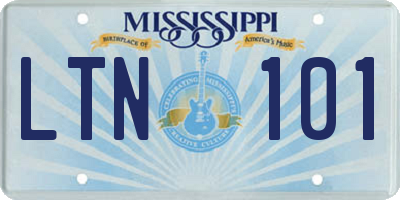 MS license plate LTN101