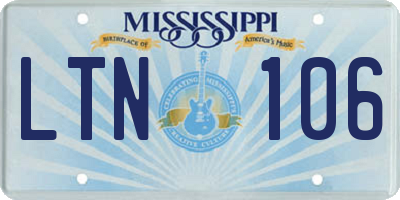 MS license plate LTN106