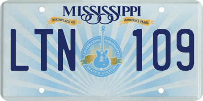 MS license plate LTN109