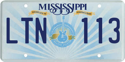 MS license plate LTN113