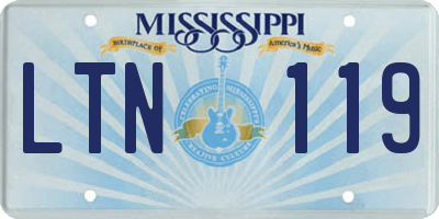 MS license plate LTN119