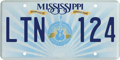 MS license plate LTN124