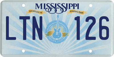 MS license plate LTN126