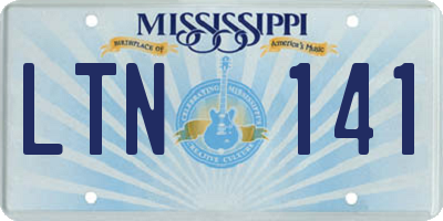 MS license plate LTN141