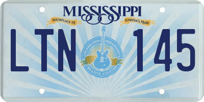 MS license plate LTN145