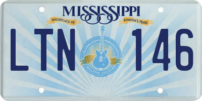 MS license plate LTN146