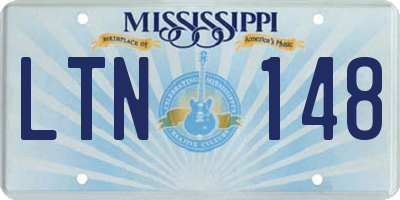 MS license plate LTN148