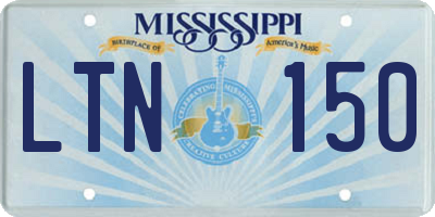 MS license plate LTN150