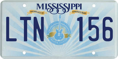 MS license plate LTN156