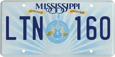 MS license plate LTN160