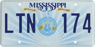 MS license plate LTN174