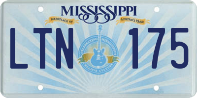 MS license plate LTN175
