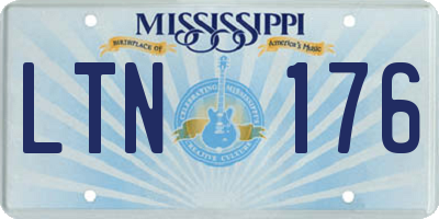 MS license plate LTN176