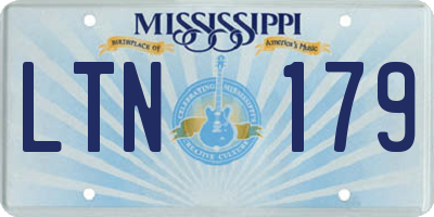 MS license plate LTN179