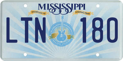 MS license plate LTN180