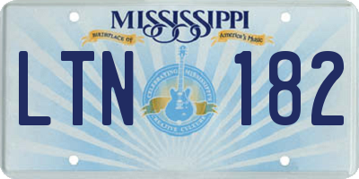MS license plate LTN182