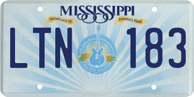 MS license plate LTN183