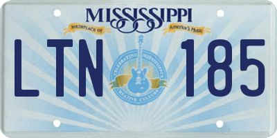 MS license plate LTN185