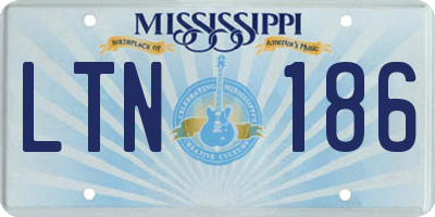 MS license plate LTN186