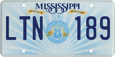 MS license plate LTN189