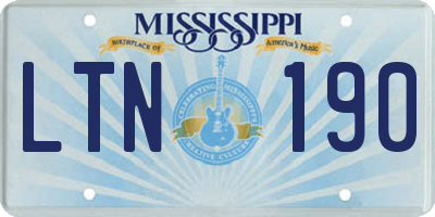MS license plate LTN190