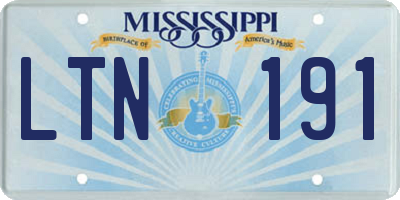 MS license plate LTN191