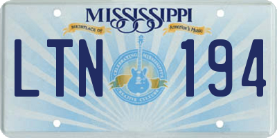 MS license plate LTN194