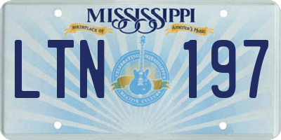 MS license plate LTN197