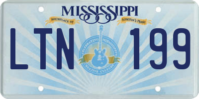 MS license plate LTN199