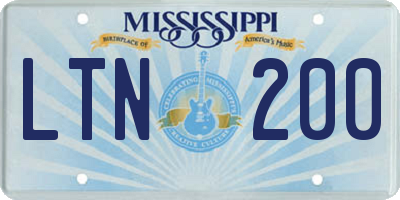 MS license plate LTN200