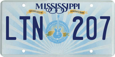 MS license plate LTN207